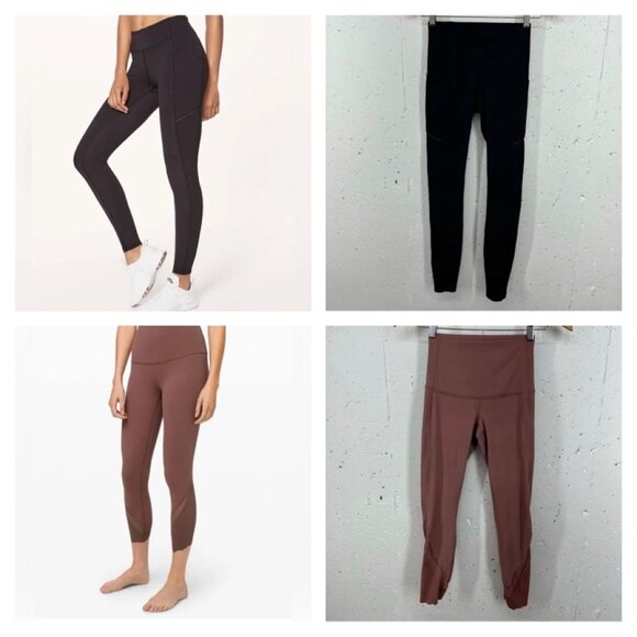 Lot of 2 Lululemon size 2 Black Speed Up Tight Wunder under hr crop 23 scallop - Picture 1 of 13